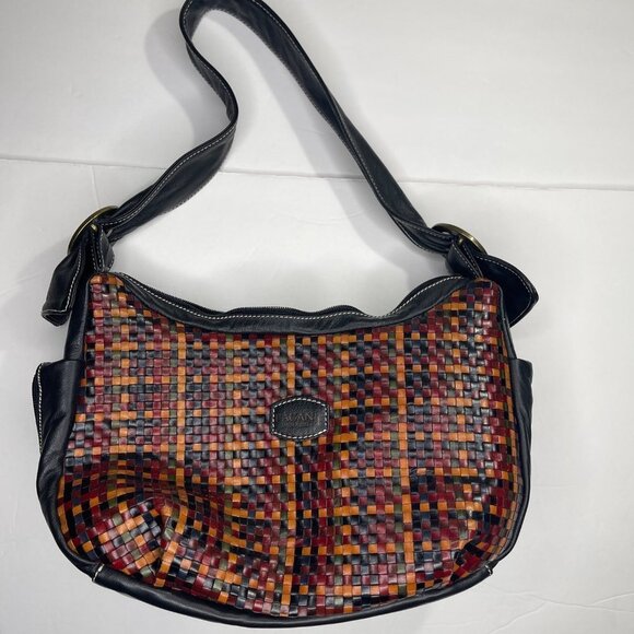 Vera Pelle Purse Made in Italy Crosshatch Leather​​​ - Picture 5 of 12